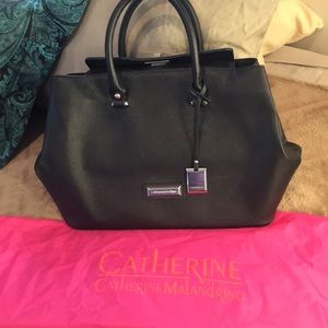 Catherine Malandrino Black Crosshatch Bag